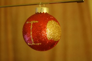 BBC Sherlock IOU diy glitter christmas ornament